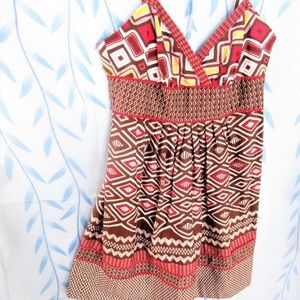 NWOT Topshop  oh so Retro Earthy Geometric Boho Sundress NWOT